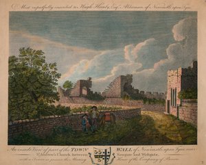 An Inside View of the Town Wall of Newcastle upon Tyne, c1760-90 by Unbekannt