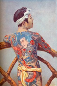 An elaborately tattooed Japanese man, 1902 by Unbekannt