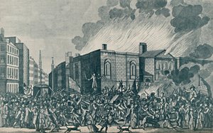 An Exact Representation of the Burning, Plundering and Destruction of Newgate by the Rioters by Unbekannt