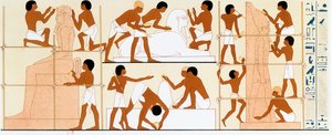 Ancient Egyptian Sculptors Working on Statues by Unbekannt