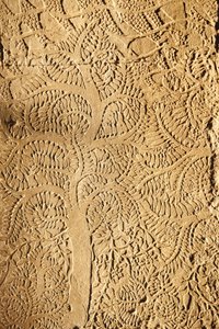 Angkor Wat, Carved Detail on Wall Tree