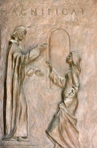 Annunciation Basilica Door Sculpture: The Visitation (Mary and Elizabeth) by Unbekannt