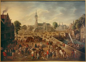 View of the Great Square in Lier by Unbekannt