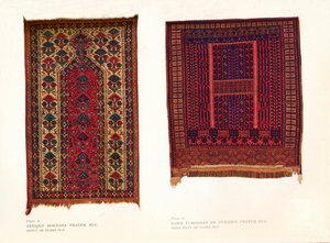 Antique Bokhara Prayer Rug and Sarik Turkoman or Punjdeh Prayer Rug by Unbekannt