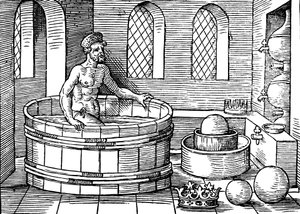 Archimedes, Ancient Greek Mathematician and Inventor, in His Bath