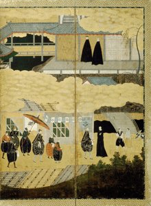 Arrival of a Portuguese Ship. Nanban Screen (detail) by Unbekannt