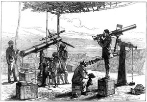Astronomers waiting for an eclipse, India