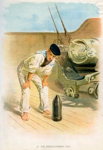 At the Breechloading Gun, c1890-c1893 by Unbekannt