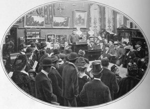 Auction in Progress at Phillips Auctioneers, London by Unbekannt