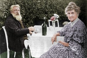 Rodin and His Wife in Their Garden at Meudon, c1925 by Unbekannt