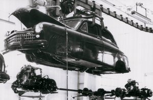 Automotive industry of the Spanish brand Seat in Barcelona, 02/06/1953
