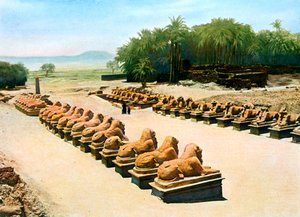 Avenue of Ram-Headed Sphinxes, Temple of Amun-Re, Karnak, Luxor, Egypt by Unbekannt