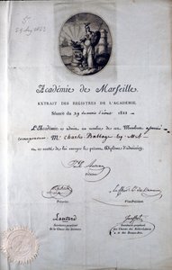 Babbage Diploma from the Academie de Marseilles by Unbekannt
