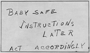 Baby Safe Instructions Later Act Accordingly by Unbekannt