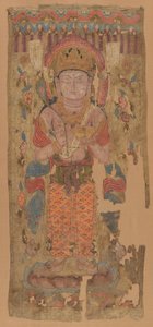 Banner with Bodhisattva, possibly Mahamayuri, 9th-10th century