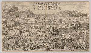 Battle at Tunggushi Luke: from Battle Scenes of the Quelling of the Rebellions by Unbekannt