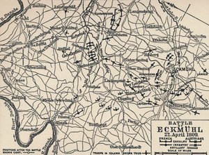 Battle of Eckmühl, 22 April 1809 by Unbekannt