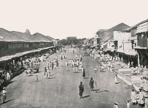 Bazaar scene, native quarter, Calcutta, India