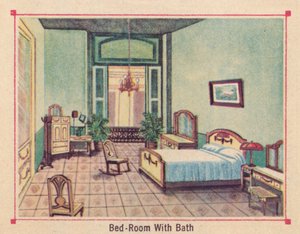 Bedroom With Bath - Hotel Florida - Havana - Cuba, c1910 by Unbekannt