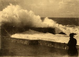 Biarritz - Effect of Wave at the Dike of the Rock of the Virgin