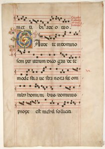 Bifolium with Foliated Initial C, from a Gradual, second half 15th century by Unbekannt