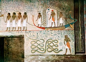 Boat scene, Tombs of the Nobles, Thebes, Egypt by Unbekannt