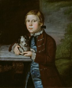 Boy of Hallett Family with Dog by Unbekannt