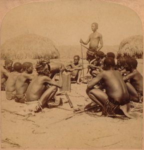 Braves of a Zulu Village Holding a Council, Near the Umlaloose River, Zululand, S.A., 1901 by Unbekannt