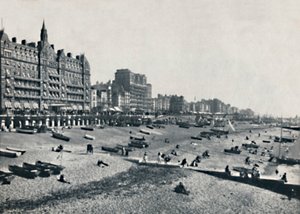 Brighton - The Hotel Métropole and Beach, 1895