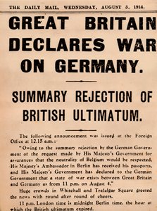Britain Declares War on Germany, 1914 by Unbekannt