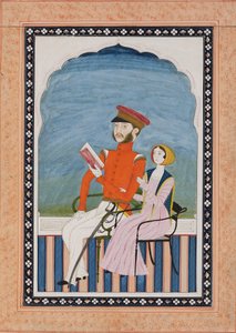 British Officer and His Wife by Unbekannt