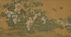 Broad Bean Flowers and Butterflies by Unbekannt