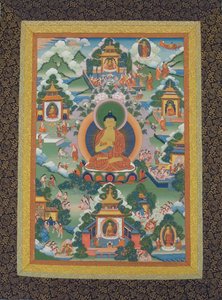 Buddha Seated on a Lotus Pedestal, 19th century by Unbekannt