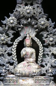 Buddha in Golden temple, Patan, Nepal by Unbekannt