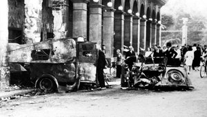 Burned Out Vehicles in the Rue de Castiglione, Liberation of Paris, 25 August 1944 by Unbekannt