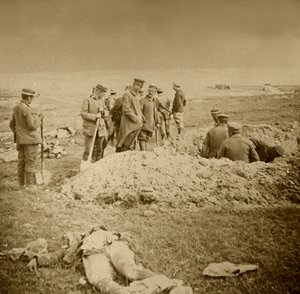 Burying Bodies, Sainte-Marie-à-Py, Northern France by Unbekannt