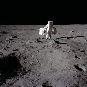 Buzz Aldrin at Tranquility Base by Unbekannt