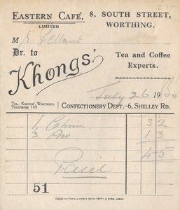 Cafe Receipt by Unbekannt