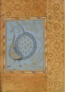 Calligraphic Composition in Shape of Peacock, Folio from the Bellini Album by Unbekannt