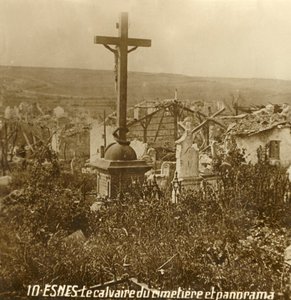 Calvary at the cemetery of Esnes, northern France, c1914-c1918 by Unbekannt
