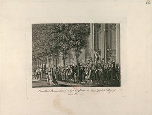 Camille Desmoulins in the Palais Royal Gardens by Unbekannt