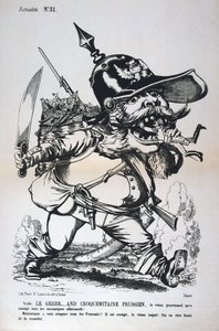 Caricature of Wilhelm I of Prussia, Franco-Prussian war by Unbekannt