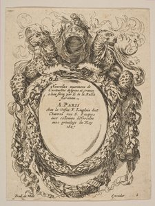 Cartouche with Title: Nouvelles inventions de Cartouches, 17th century