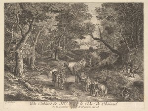 Carts on a Path through the Woods after a Painting in the Collection of the Duc de Choiseul by Unbekannt
