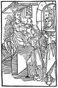 Cassandra, legendary Trojan princess and prophetess, delivering a prophecy by Unbekannt