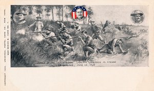 Charge of the Rough Riders Upon the Spaniards in Ambush, La Quasina, June 24, 1898 by Unbekannt