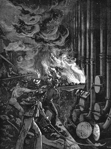 Charging the Retorts at the Beckton Gasworks, London by Unbekannt