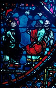 Charlemagne Looks at the Milky Way, Stained Glass Window, Chartres Cathedral, France