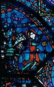 Charlemagne Prays, Stained Glass, Chartres Cathedral, France