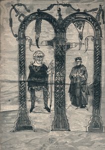 Charles the Great and His Wife, After the Earliest Portrait by Unbekannt